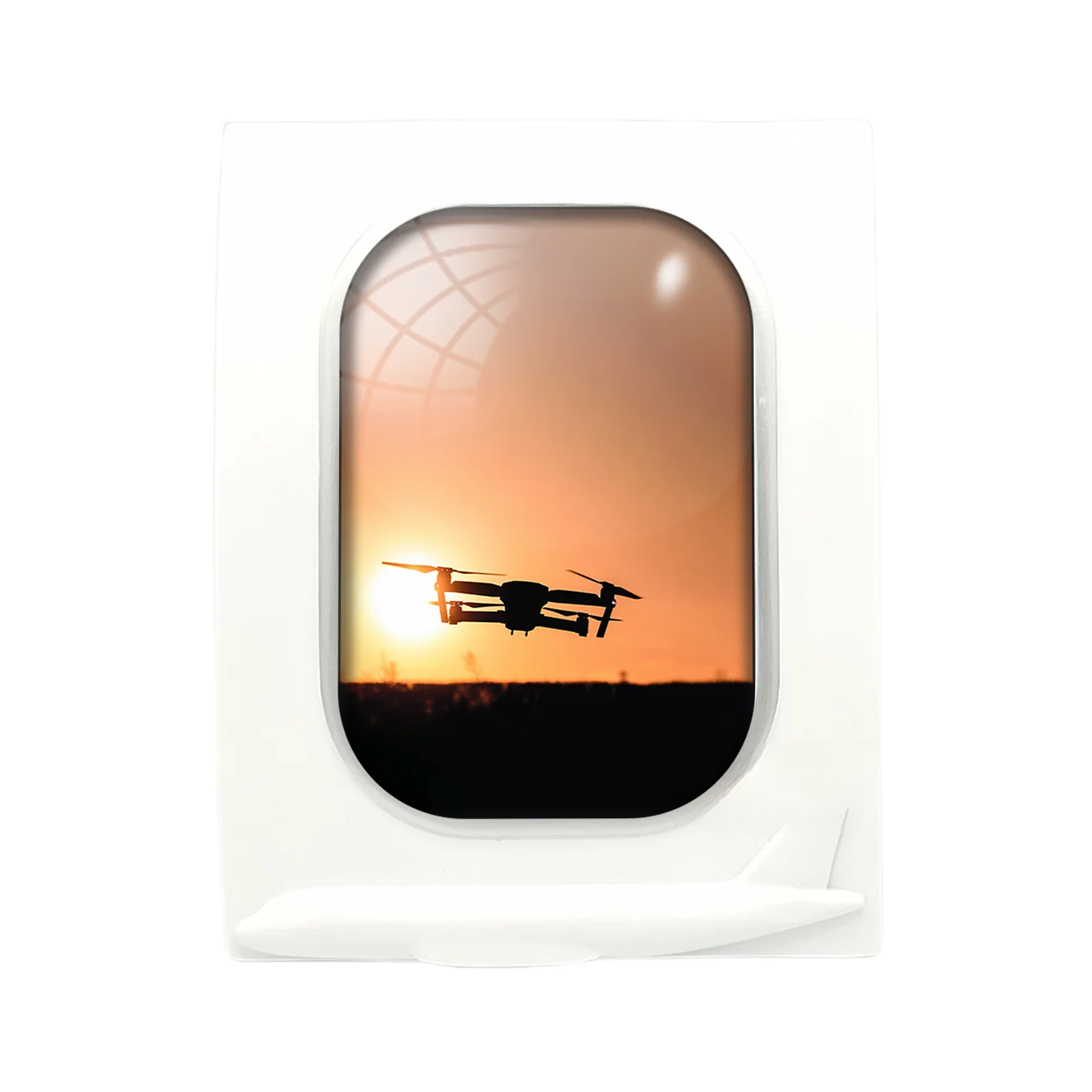 Amazing Drone in Sunset Designed Airplane Window Photo Frame - Image 4