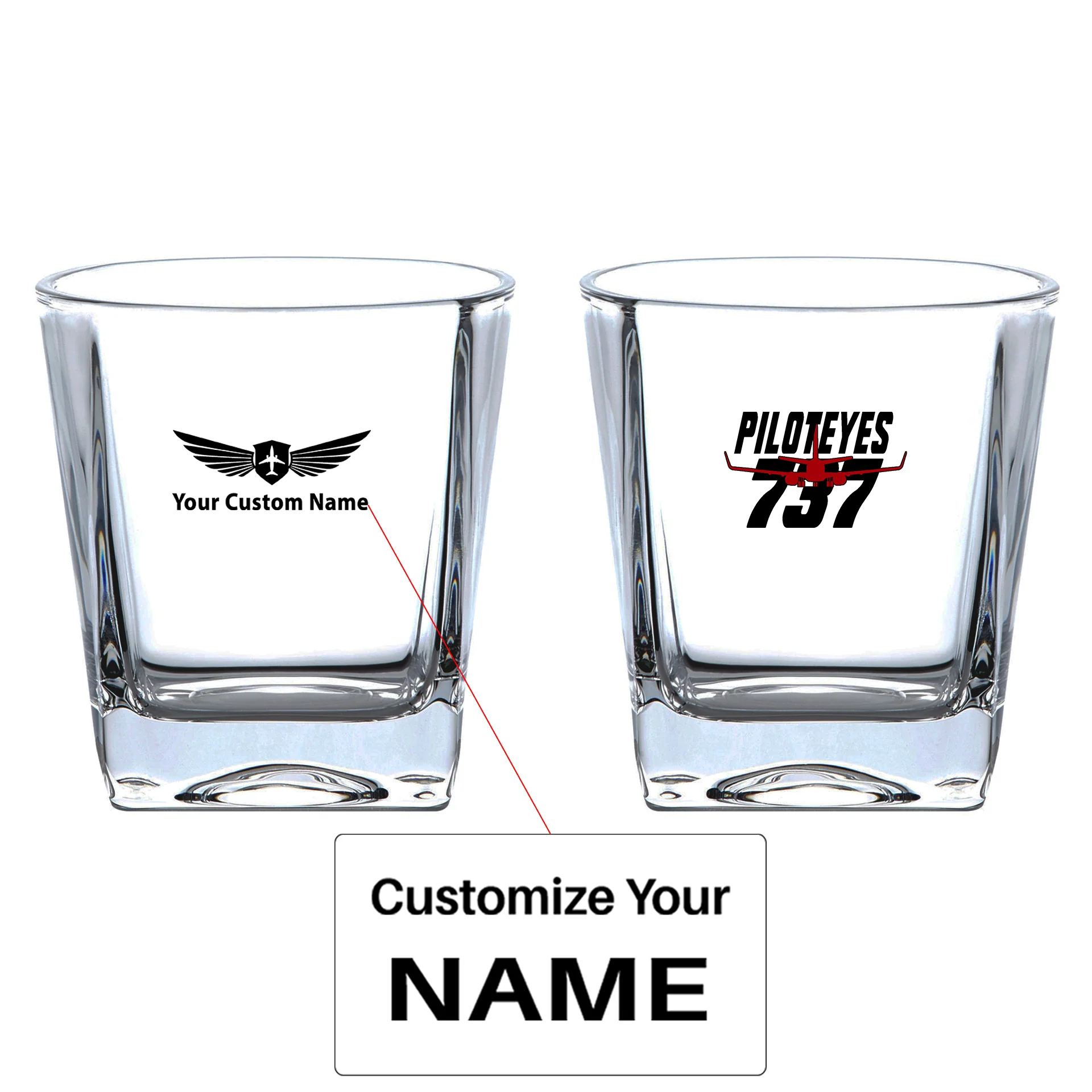 Amazing Piloteyes737 Designed Whiskey Glass