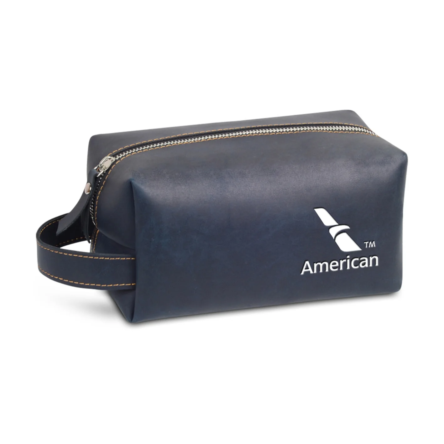American Airlines Designed Leather Clutch Toiletry Bag - Image 4