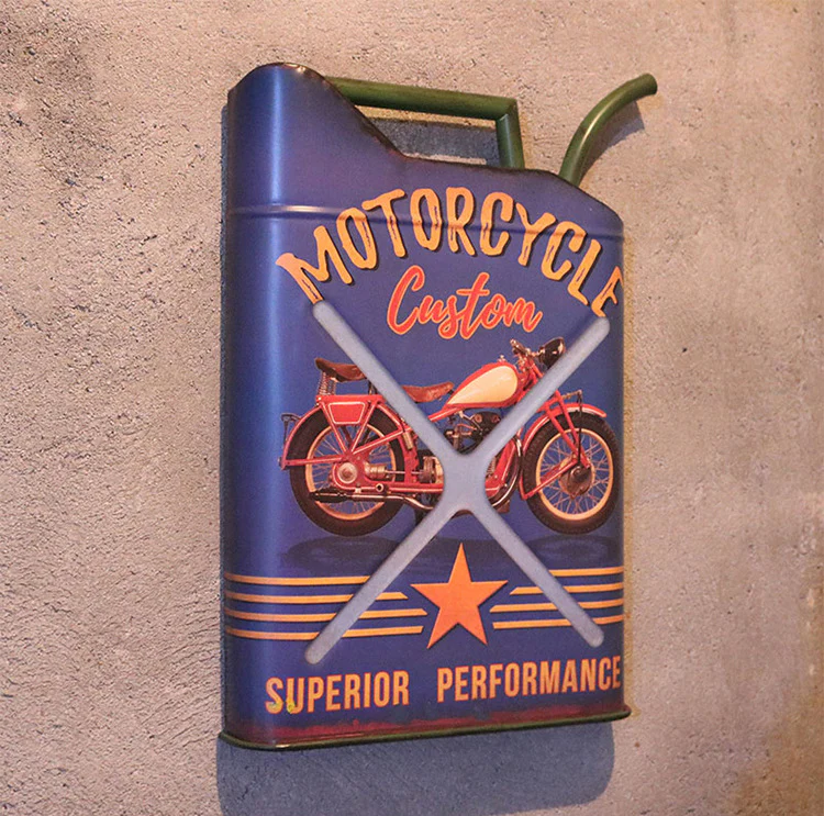 American Country Retro Iron Oil Drum Decorative Wall Hanging - Image 6