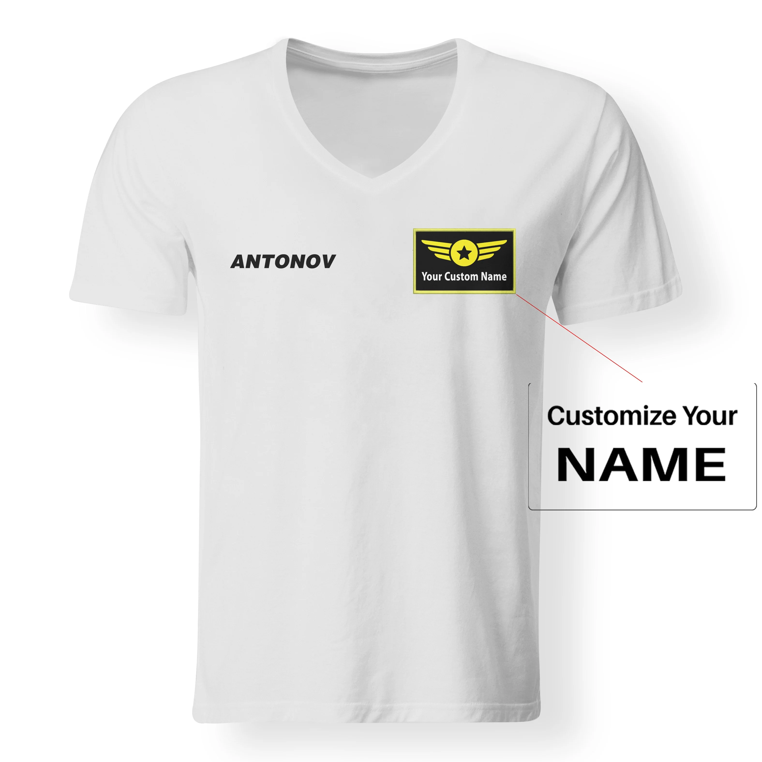 Antonov & Text Designed V-Neck T-Shirts - Image 17