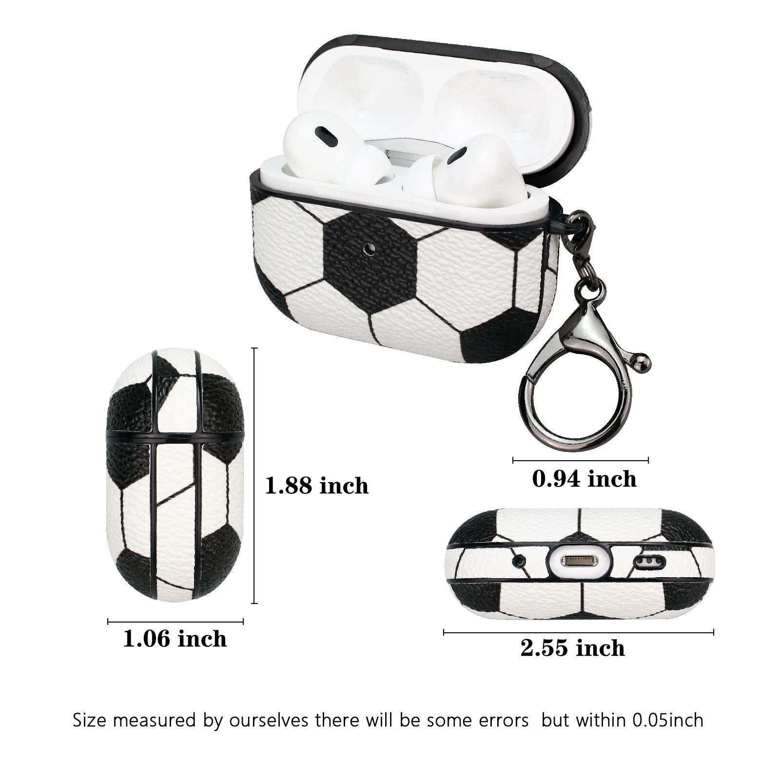 Apple AirPods Pro 1/2/3 Case: Stylish Leather Patch - Basketball, Football, Baseball & Rugby Themes - Image 16