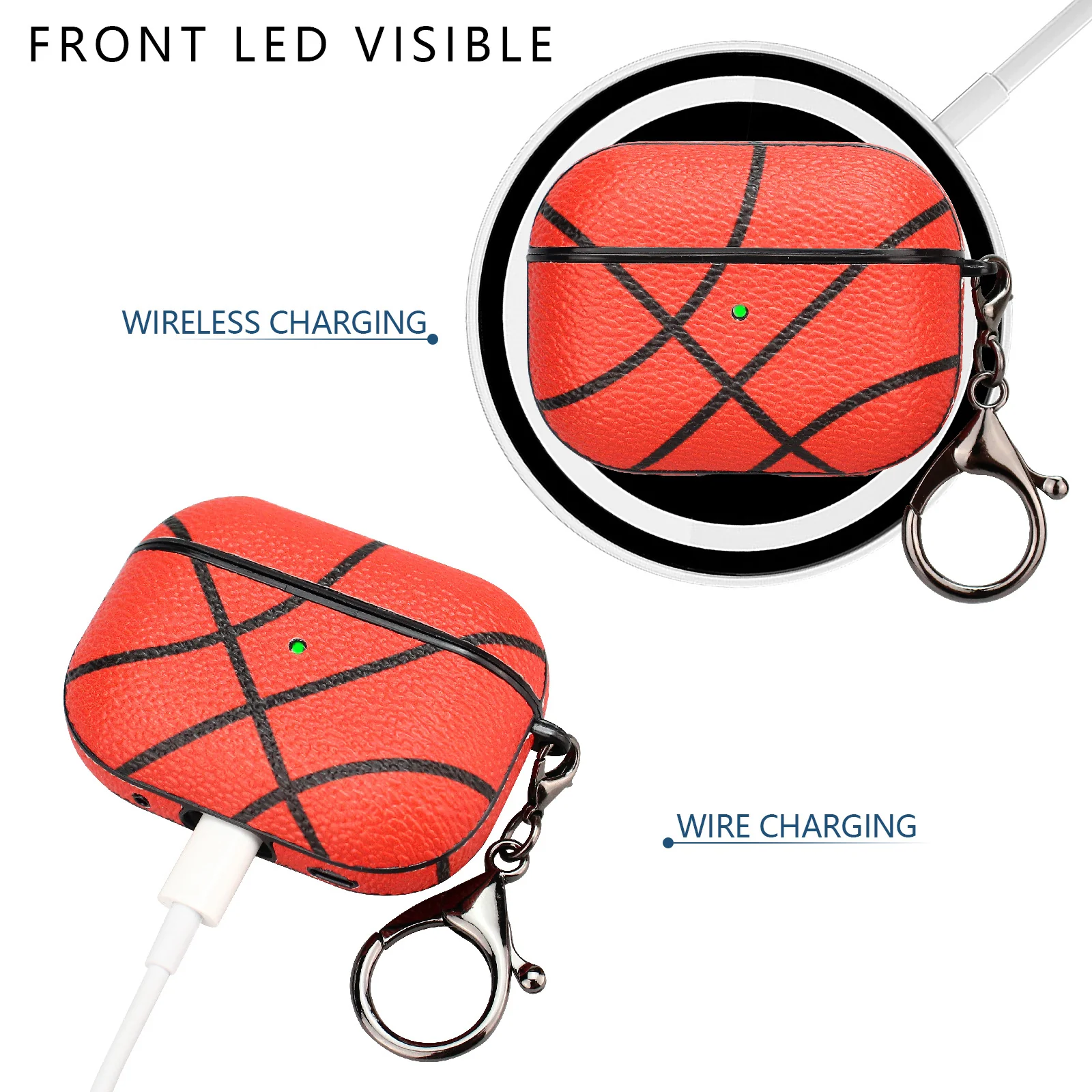 Apple AirPods Pro 1/2/3 Case: Stylish Leather Patch - Basketball, Football, Baseball & Rugby Themes - Image 17