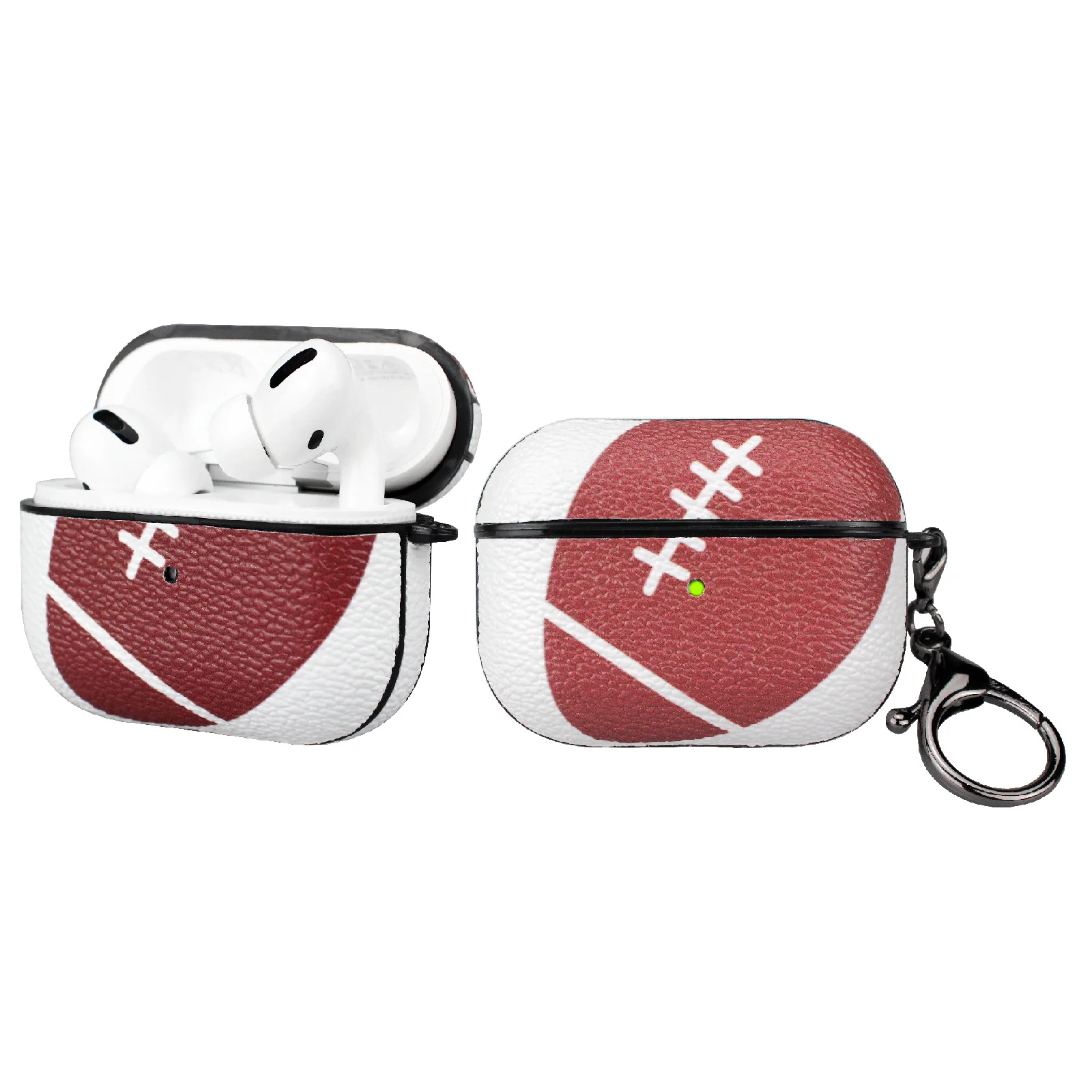 Apple AirPods Pro 1/2/3 Case: Stylish Leather Patch - Basketball, Football, Baseball & Rugby Themes - Image 23