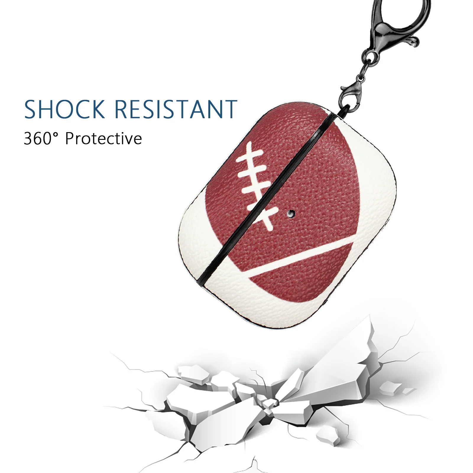 Apple AirPods Pro 1/2/3 Case: Stylish Leather Patch - Basketball, Football, Baseball & Rugby Themes - Image 8