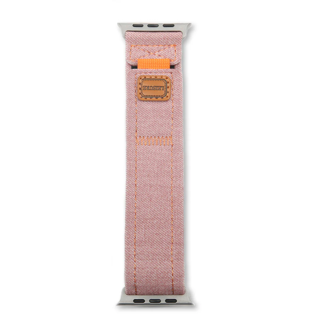 Apple IWatch  Compatible Woven Nylon Denim Canvas Magic Tape Watchband Adjustable Strap - Image 14
