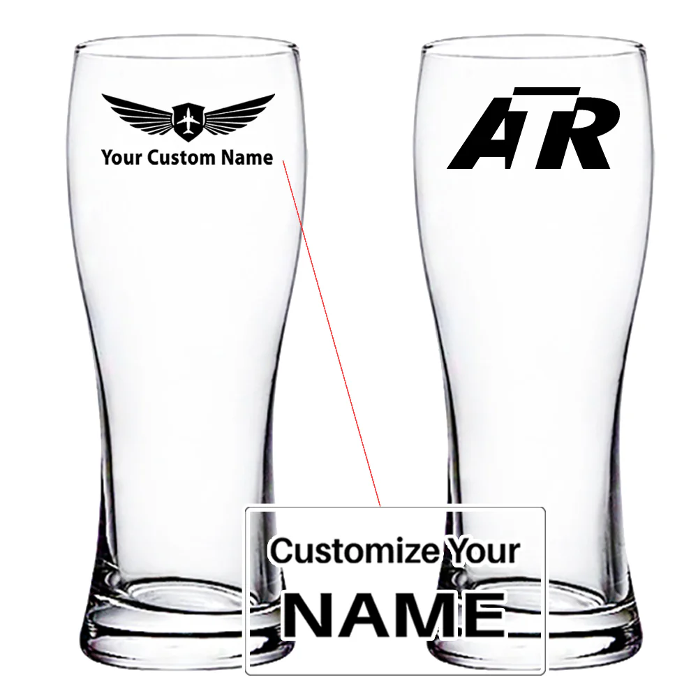 ATR & Text Designed Pilsner Beer Glasses