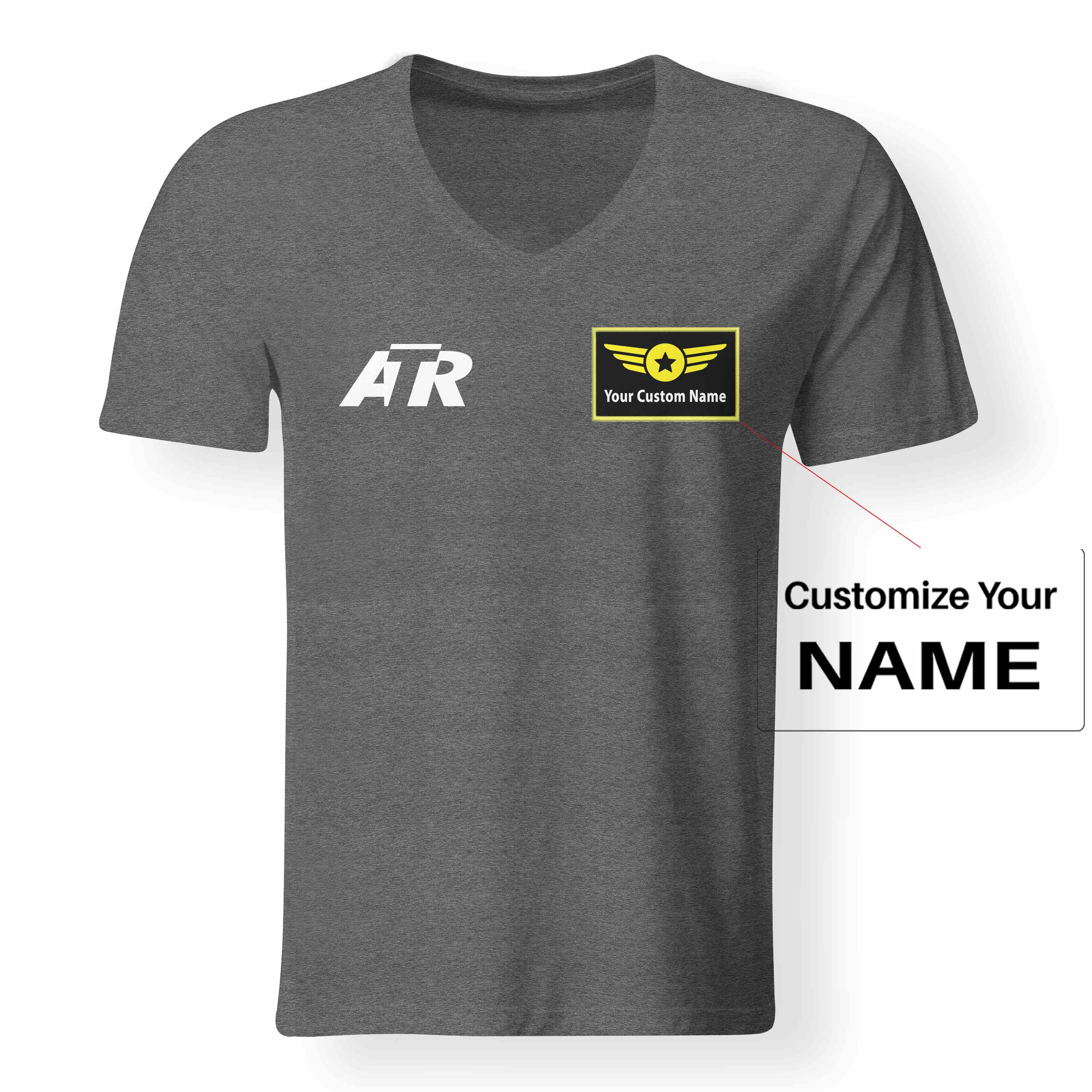 ATR & Text Designed V-Neck T-Shirts - Image 5