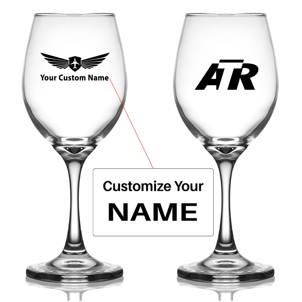 ATR & Text Designed Wine Glasses
