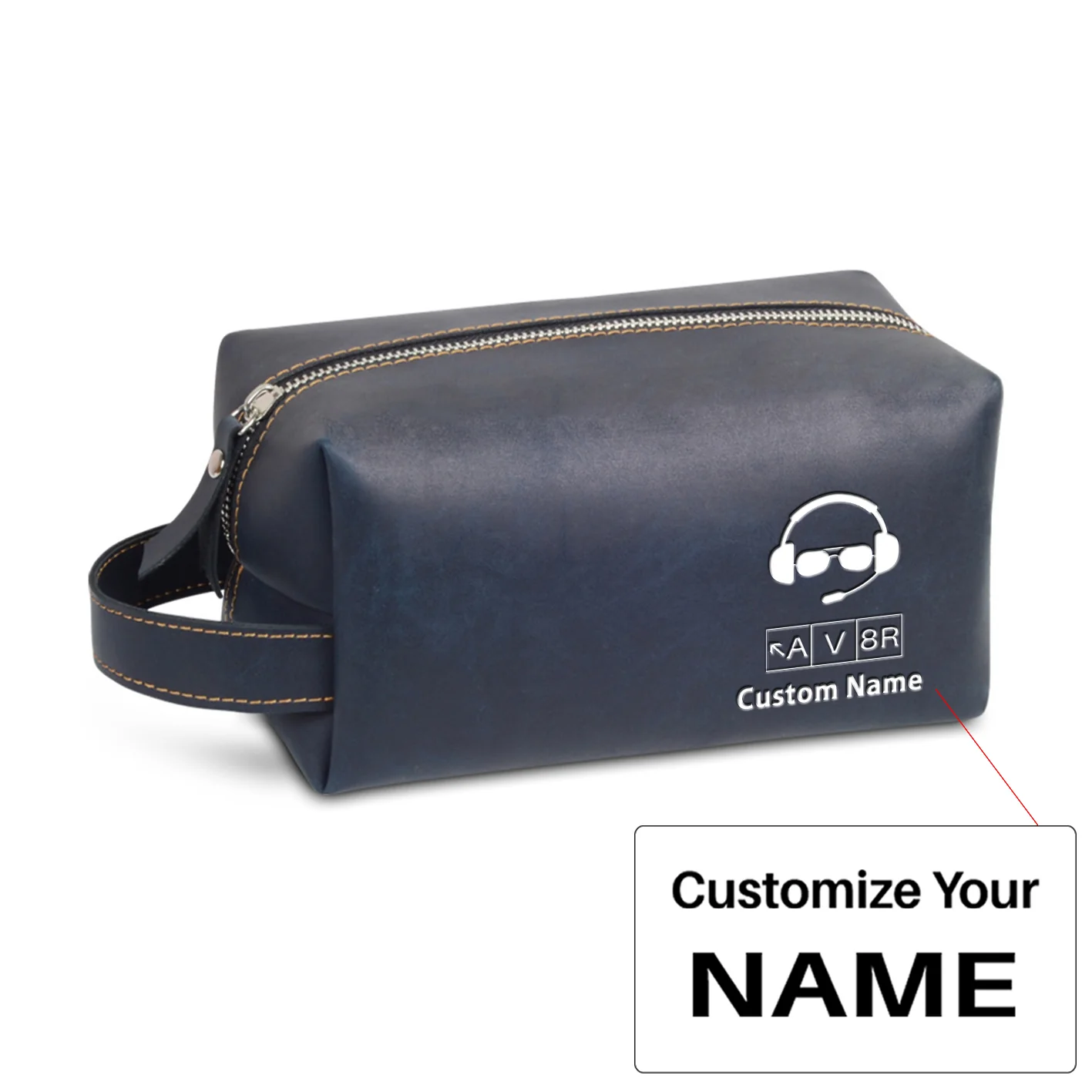 AV8R 2 Designed Leather Clutch Toiletry Bag - Image 3
