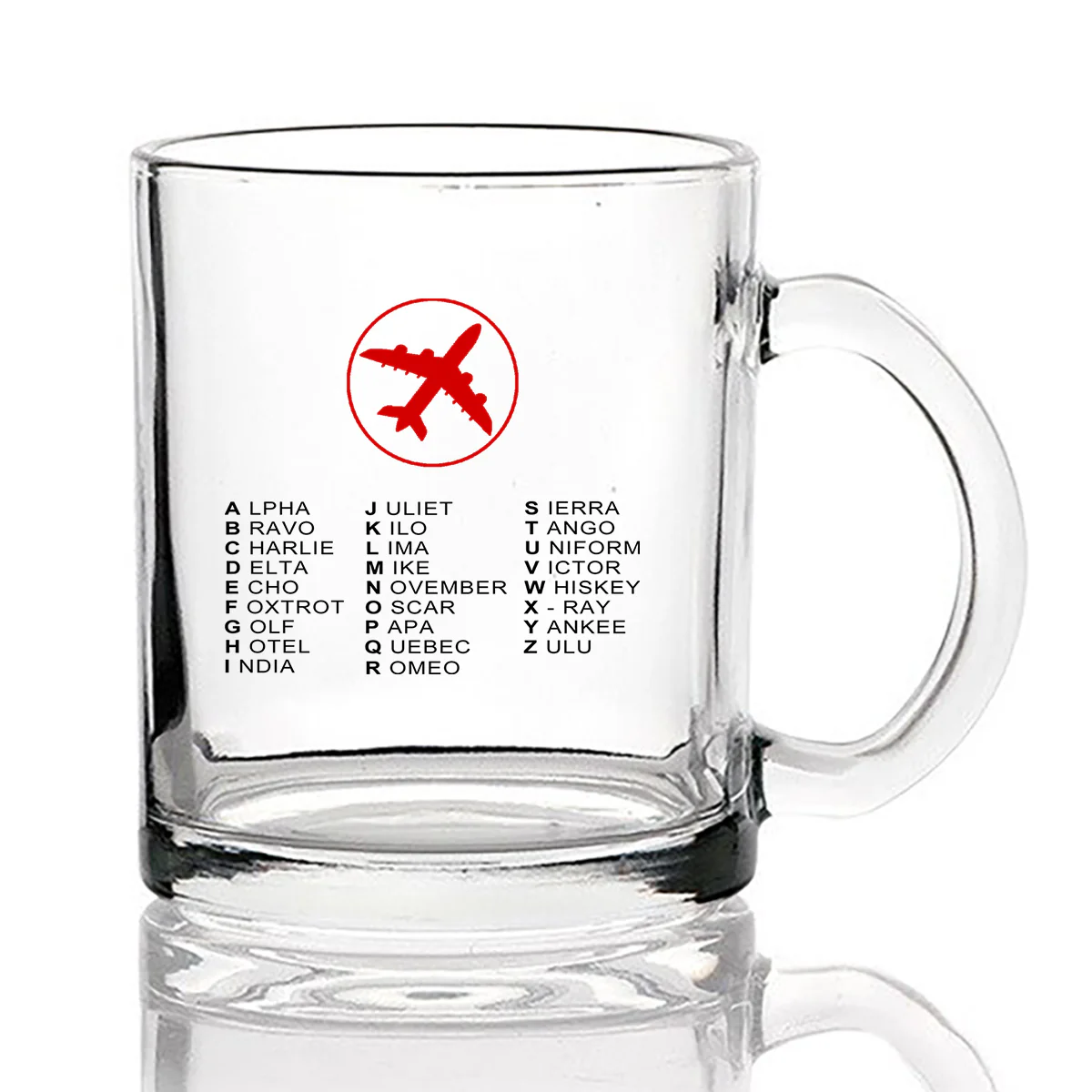 Aviation Alphabet 2 Designed Coffee & Tea Glasses - Image 2