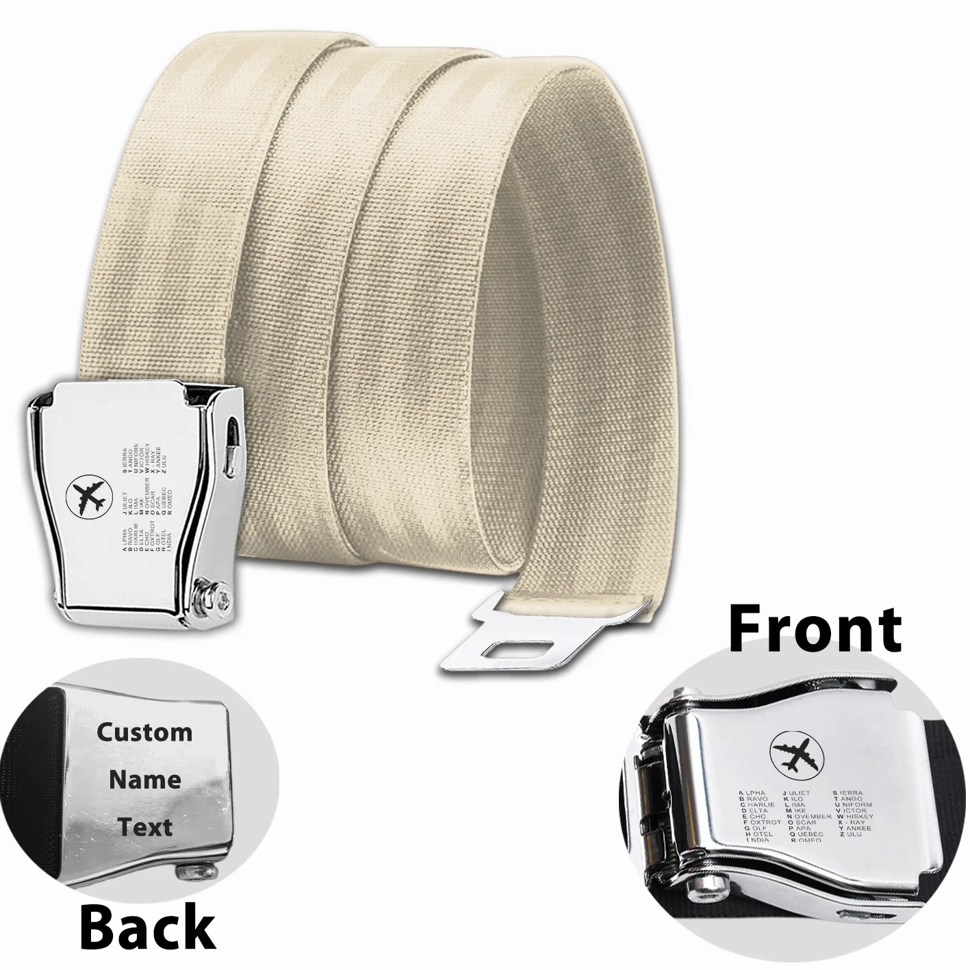 Aviation Alphabet 2 Designed Fashion Airplane Seat Belts - Image 6
