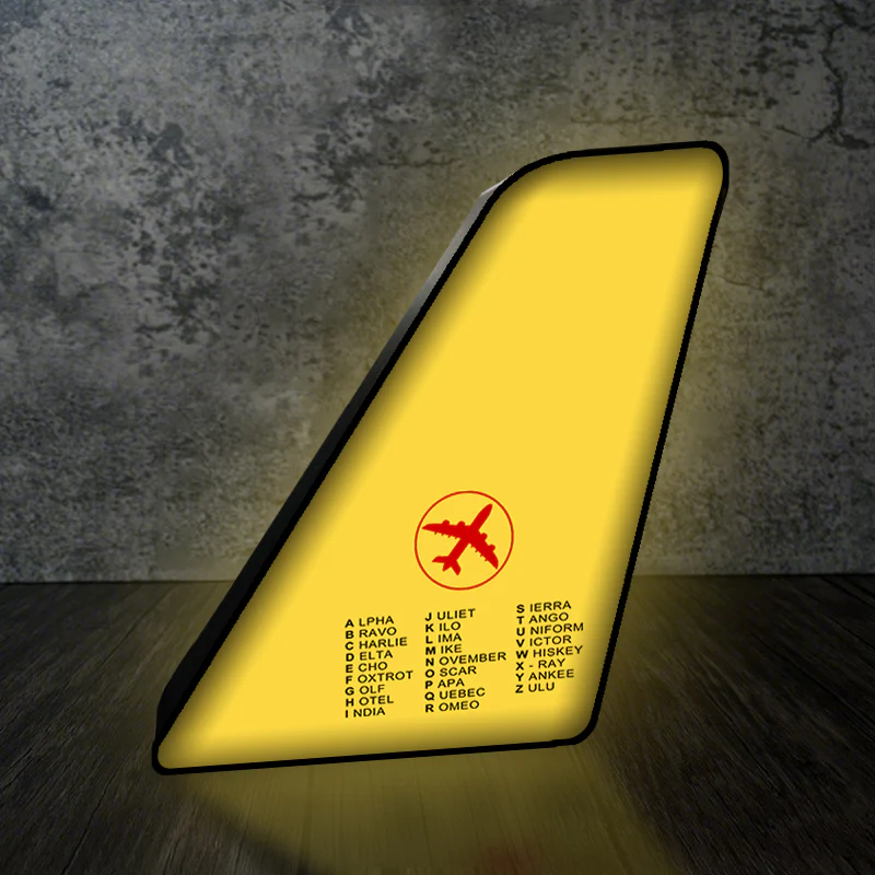 Aviation Alphabet 2 Designed Led Aircraft Tail & 3D Lamp - Image 3