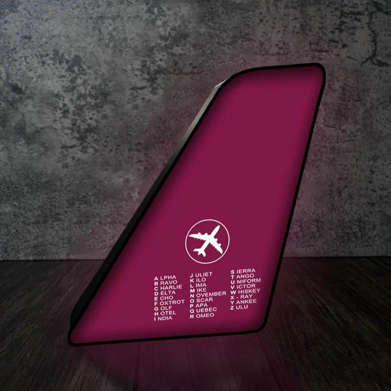 Aviation Alphabet 2 Designed Led Aircraft Tail & 3D Lamp - Image 9