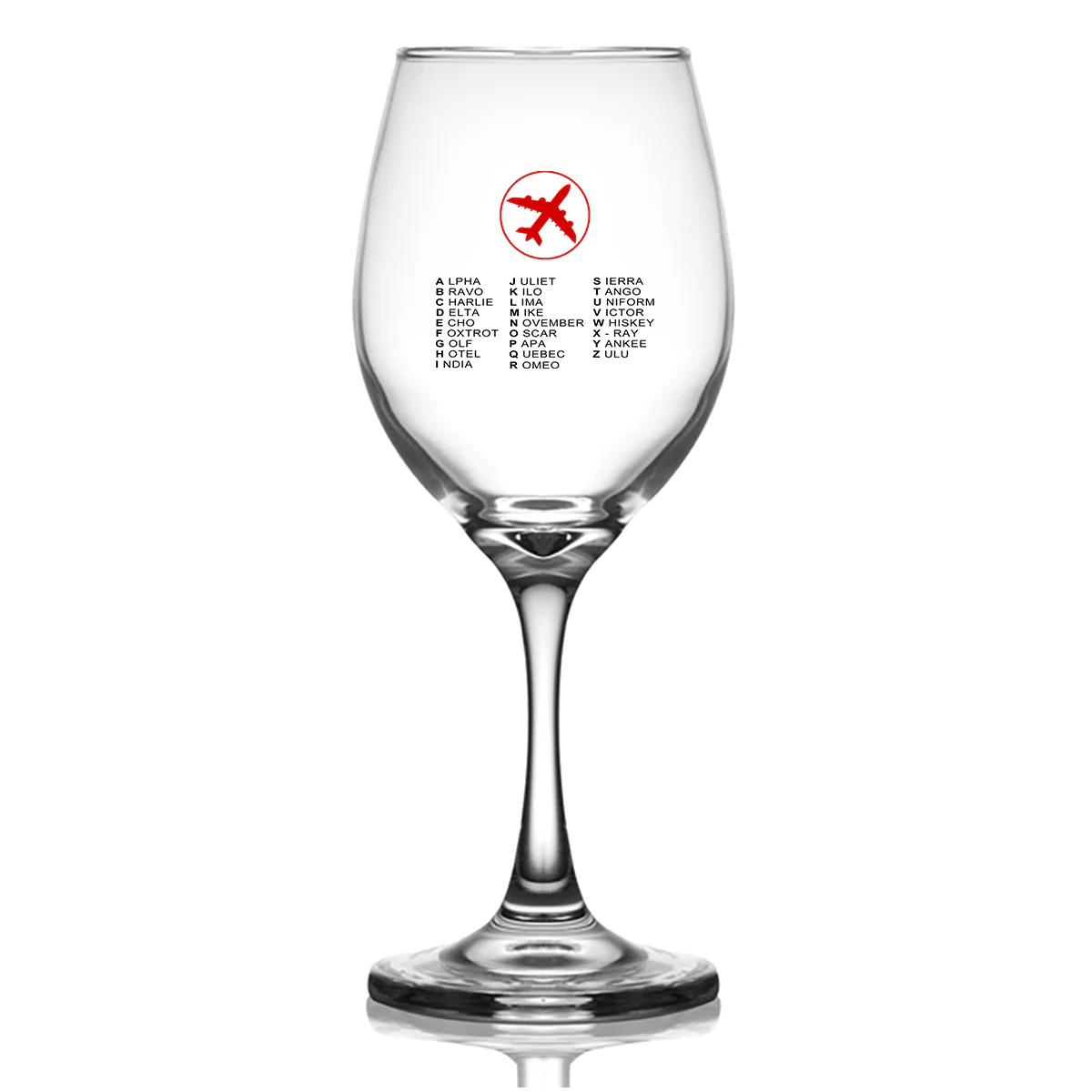 Aviation Alphabet 2 Designed Wine Glasses - Image 2