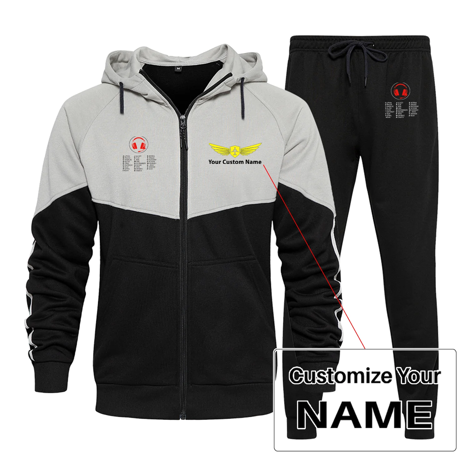 Aviation Alphabet 3 Designed Colourful Z. Hoodies & Sweatpants - Image 2