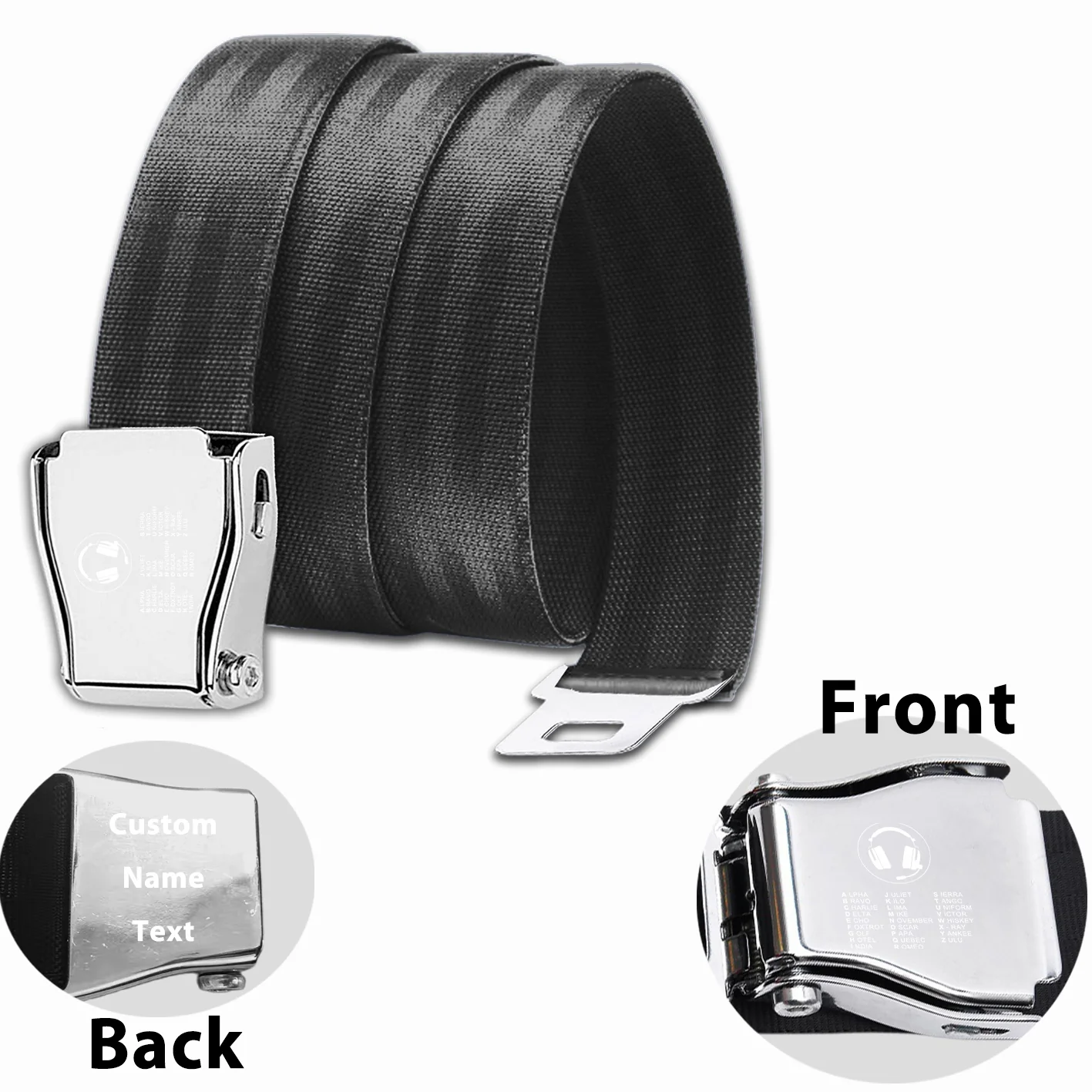 Aviation Alphabet 3 Designed Fashion Airplane Seat Belts - Image 3