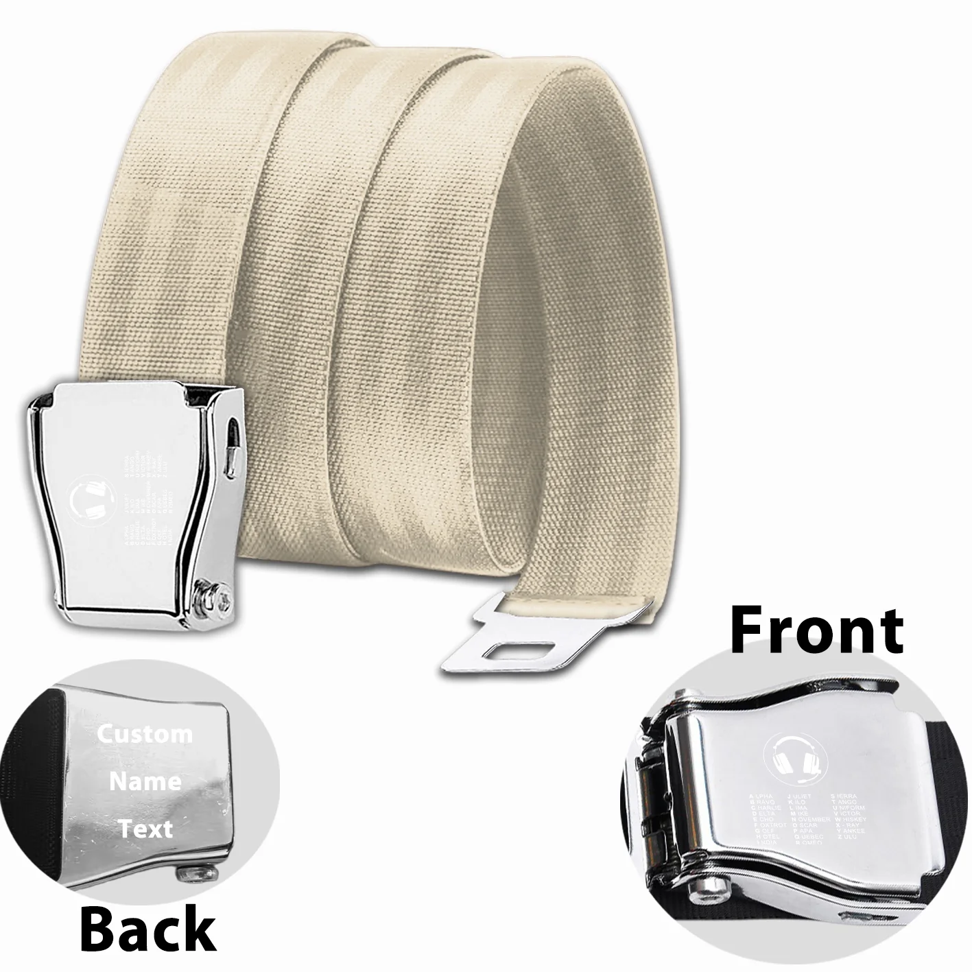 Aviation Alphabet 3 Designed Fashion Airplane Seat Belts - Image 7