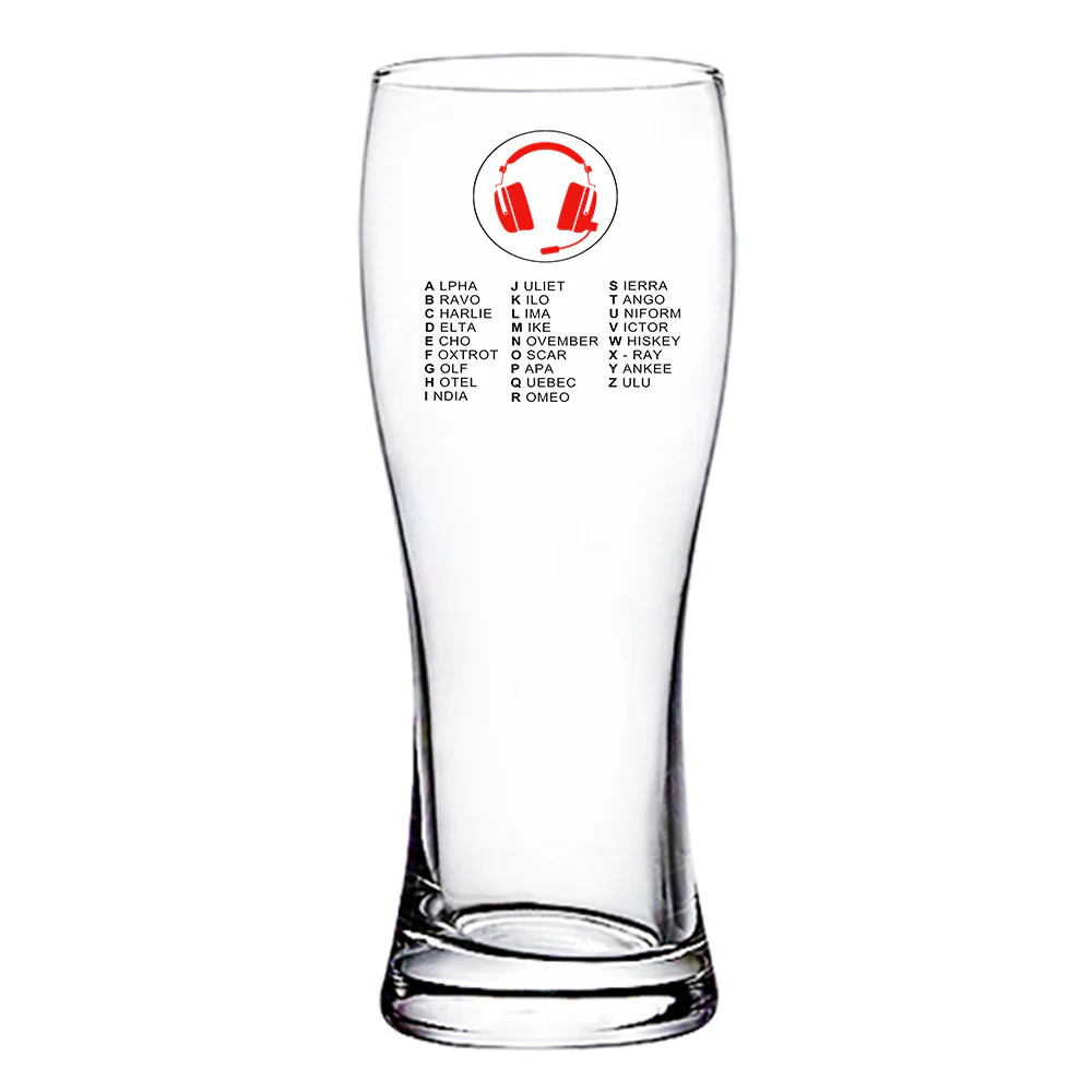 Aviation Alphabet 3 Designed Pilsner Beer Glasses - Image 2