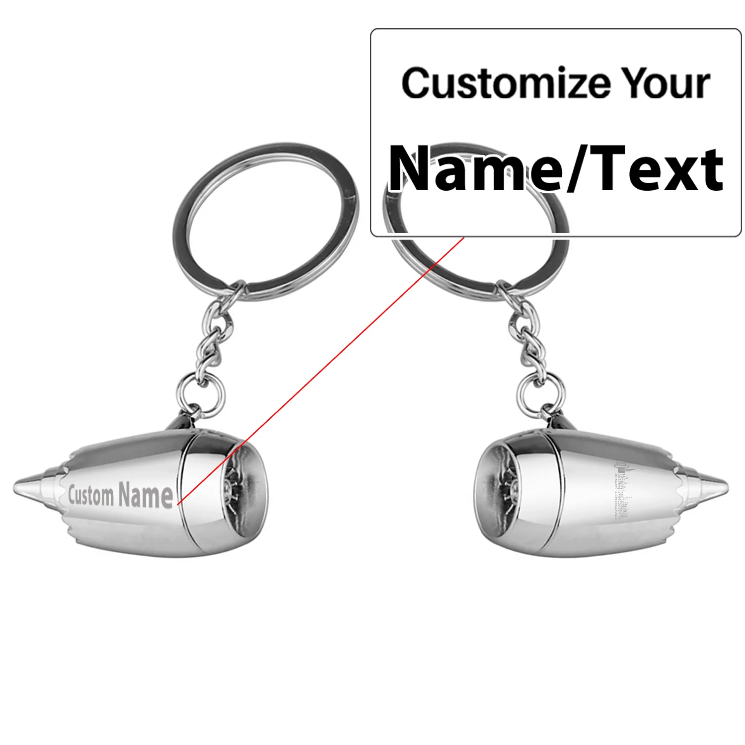 Aviation Alphabet Jet Engine Turbine Key Chains - Image 3