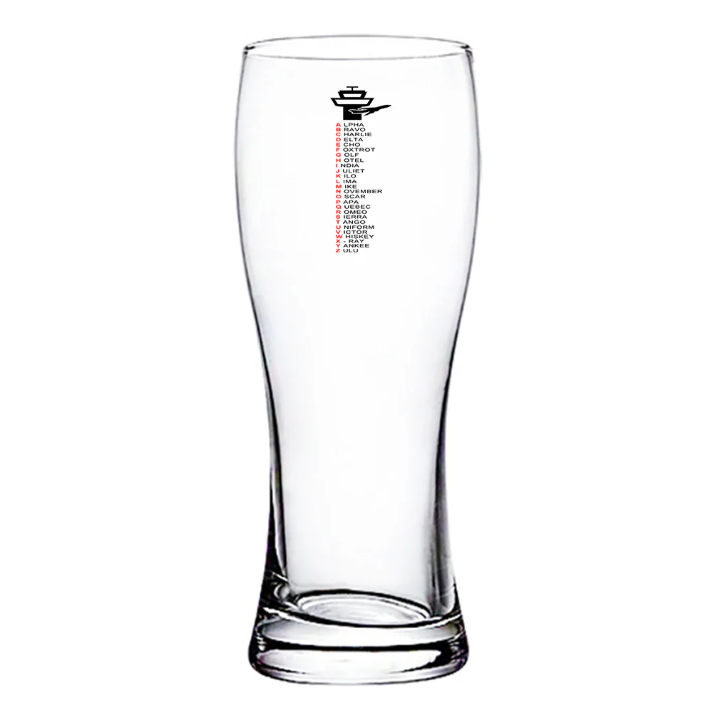 Aviation Alphabet Designed Pilsner Beer Glasses - Image 2