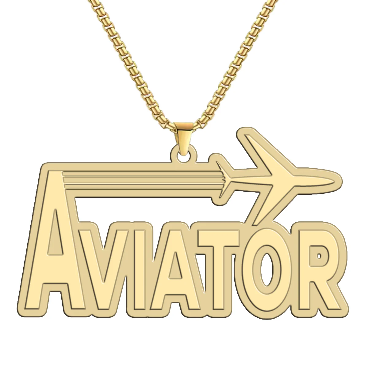 Aviator Designed Hollow Necklac