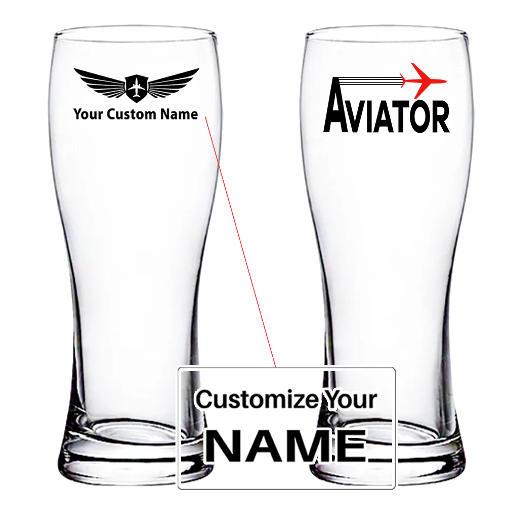 Aviator Designed Pilsner Beer Glasses