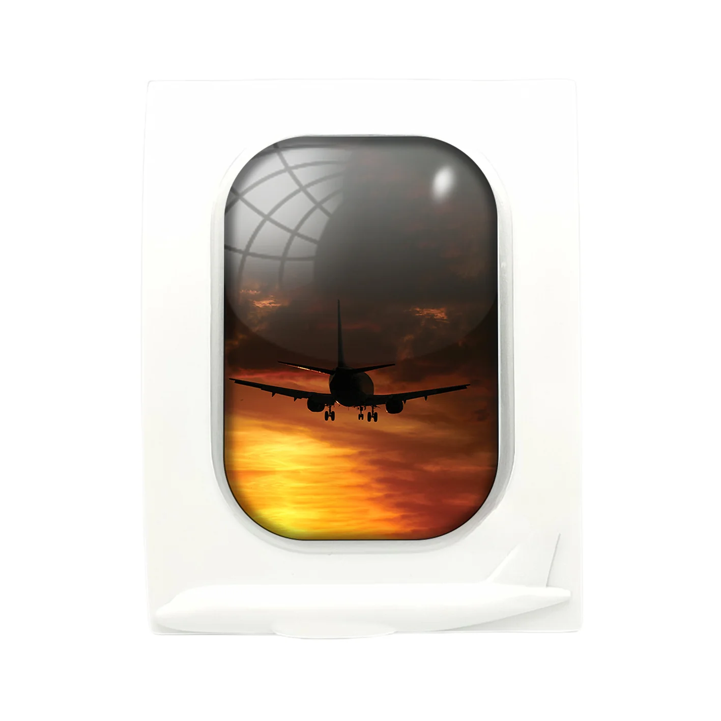 Beautiful Aircraft Landing at Sunset Designed Airplane Window Photo Frame - Image 4