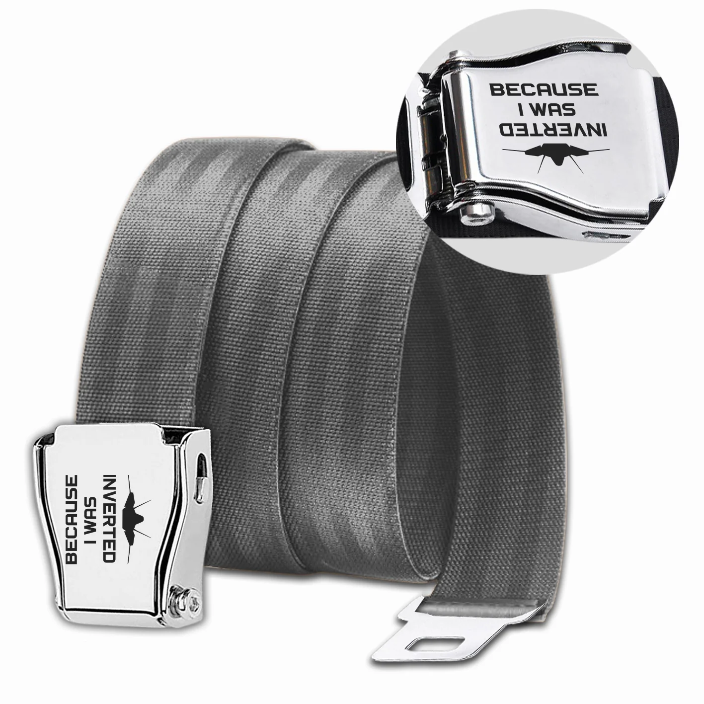 Because I was Inverted Designed Fashion Airplane Seat Belts - Image 12