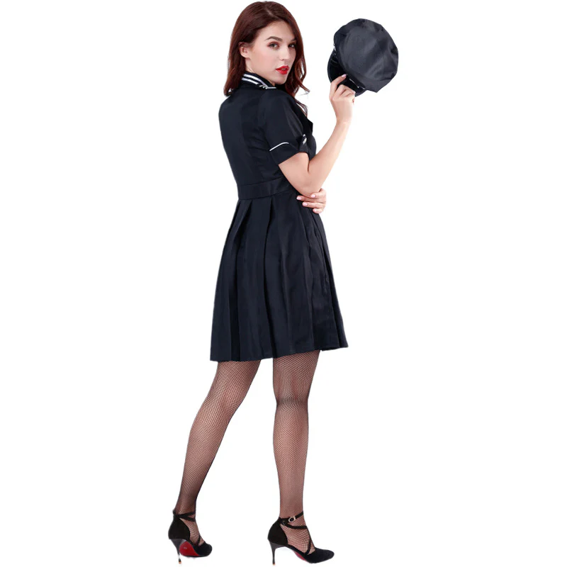 Black Pilot & Aviator Jumpsuit for WOMEN (Halloween) - Image 4