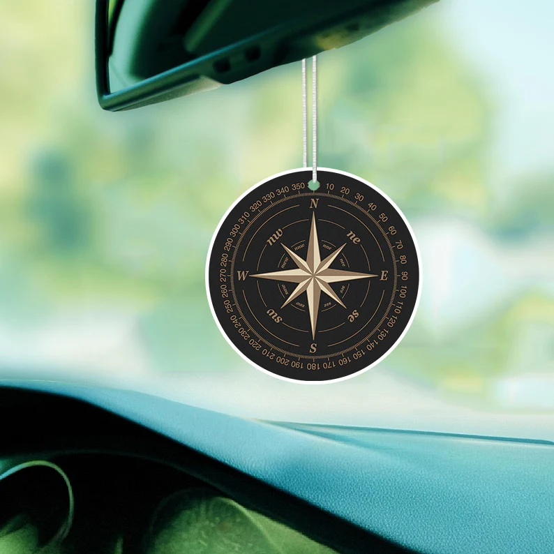 Black Vintage Style Compass Designed Car Air Fresheners