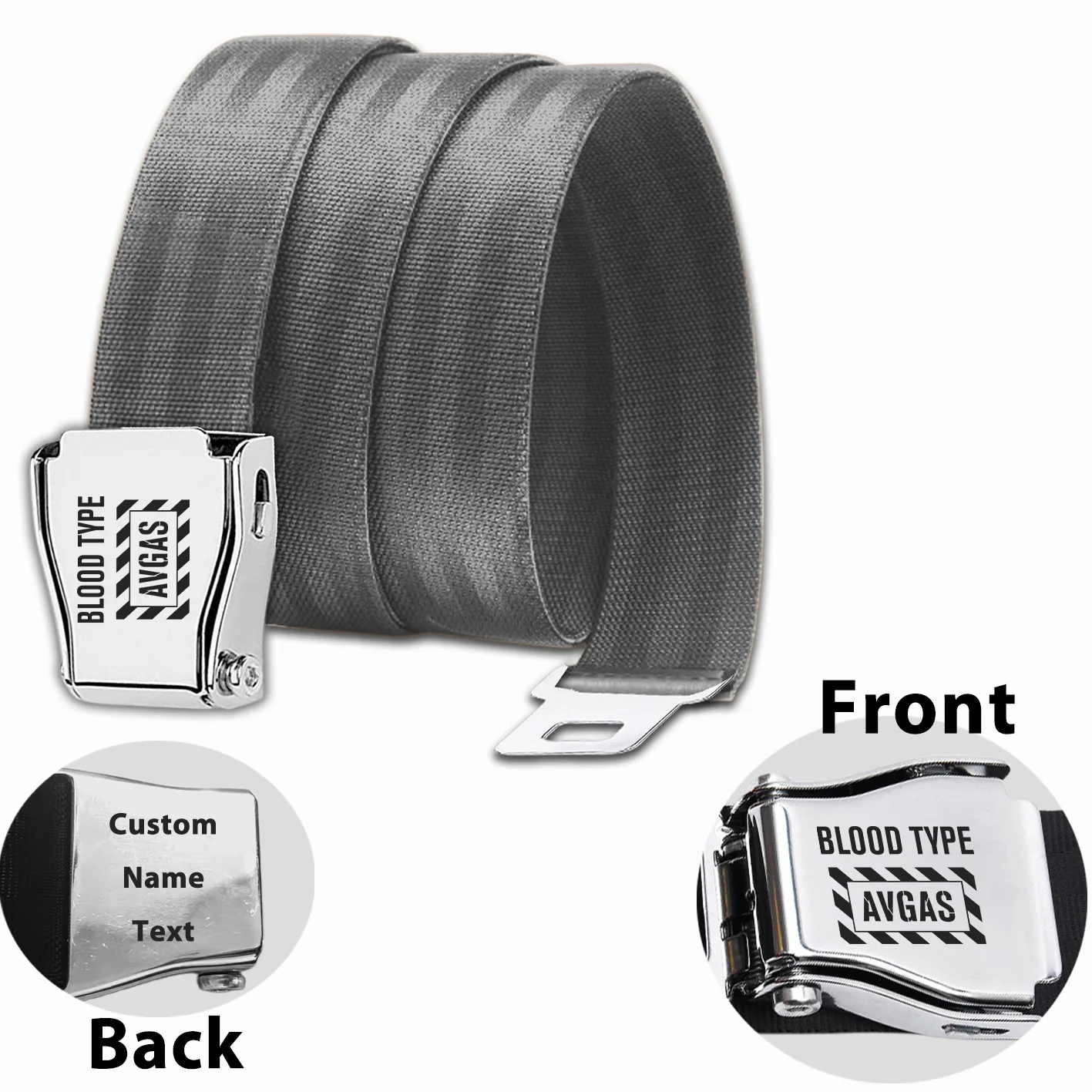 Blood Type AVGAS Designed Fashion Airplane Seat Belts - Image 10