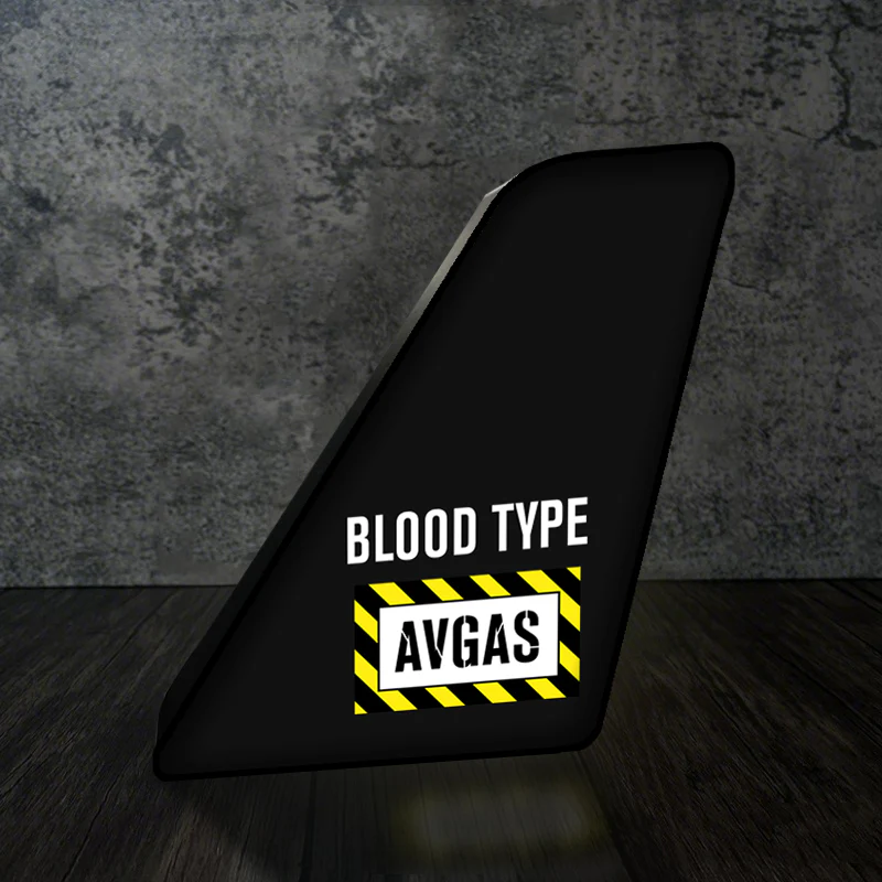 Blood Type AVGAS Designed Led Aircraft Tail & 3D Lamp