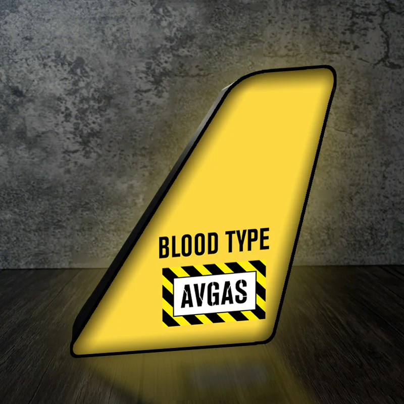 Blood Type AVGAS Designed Led Aircraft Tail & 3D Lamp - Image 3