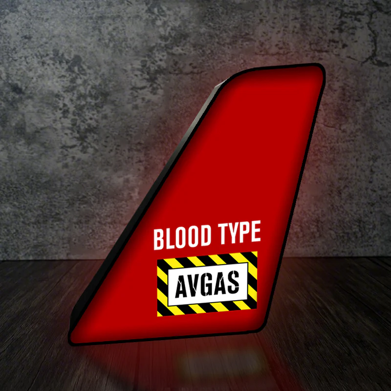 Blood Type AVGAS Designed Led Aircraft Tail & 3D Lamp - Image 4