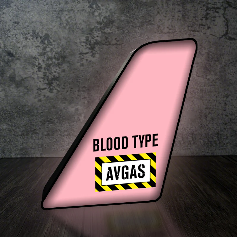 Blood Type AVGAS Designed Led Aircraft Tail & 3D Lamp - Image 5