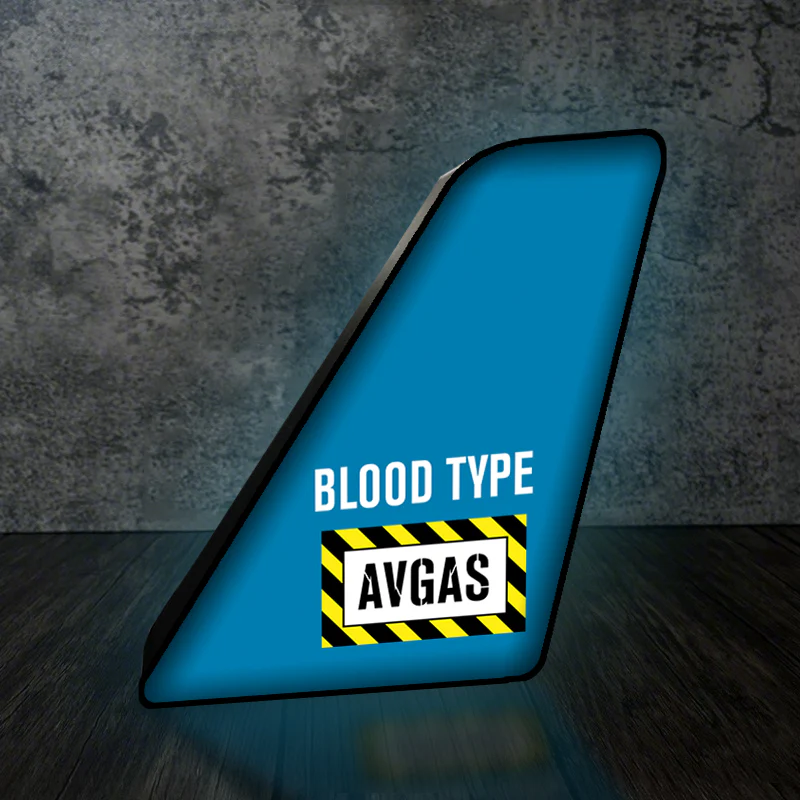 Blood Type AVGAS Designed Led Aircraft Tail & 3D Lamp - Image 6