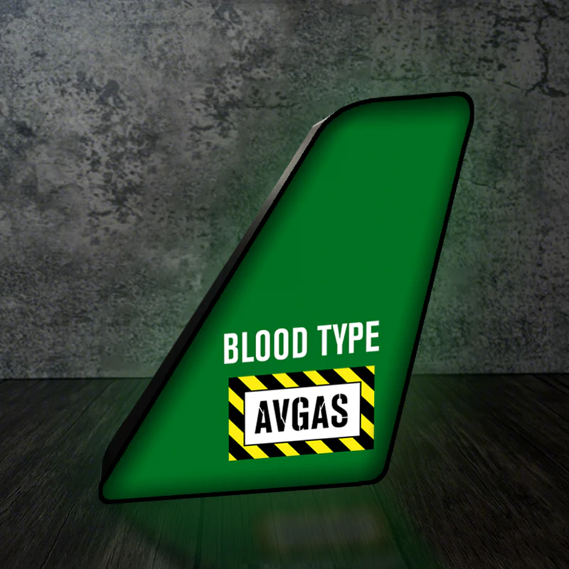 Blood Type AVGAS Designed Led Aircraft Tail & 3D Lamp - Image 7