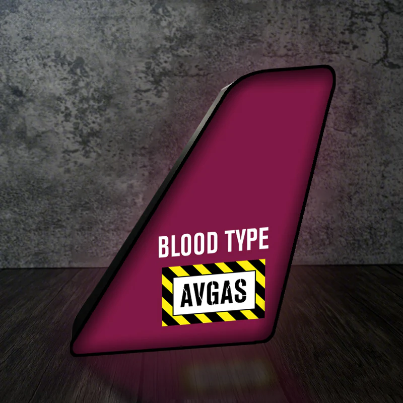 Blood Type AVGAS Designed Led Aircraft Tail & 3D Lamp - Image 9