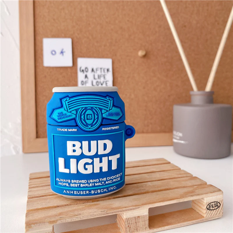 Blue Beer Designed AirPods Protective Cover: Cute Cartoon Silicone Soft Shell