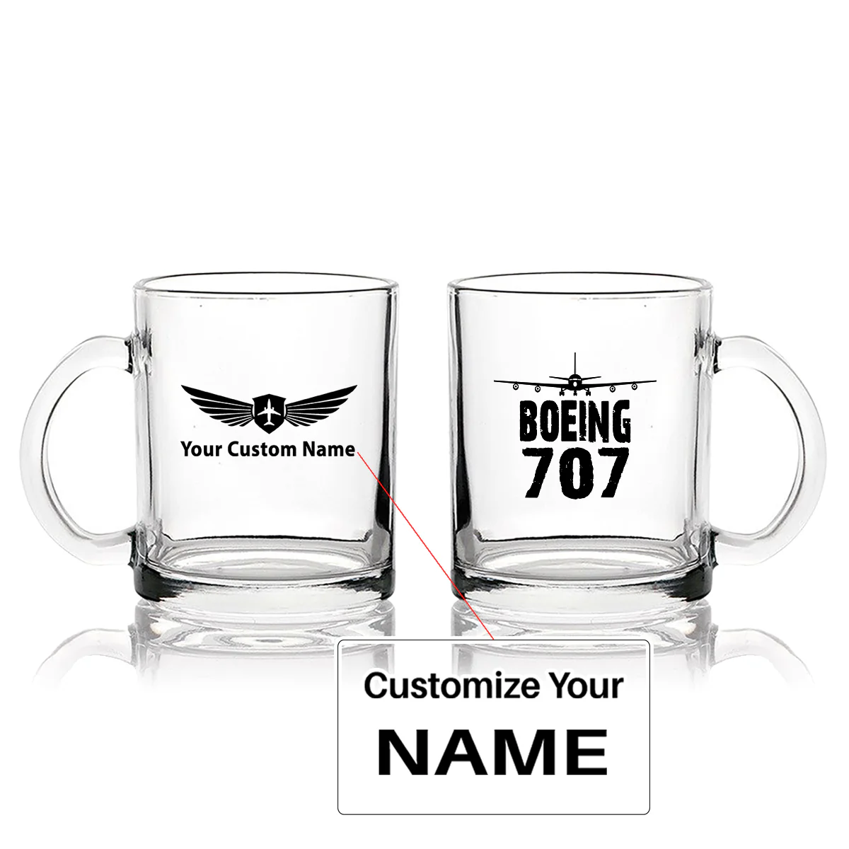 Boeing 707 & Plane Designed Coffee & Tea Glasses