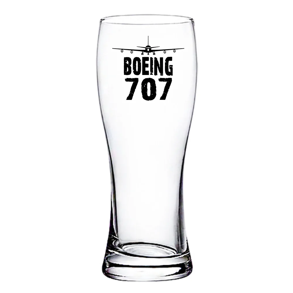 Boeing 707 & Plane Designed Pilsner Beer Glasses - Image 2