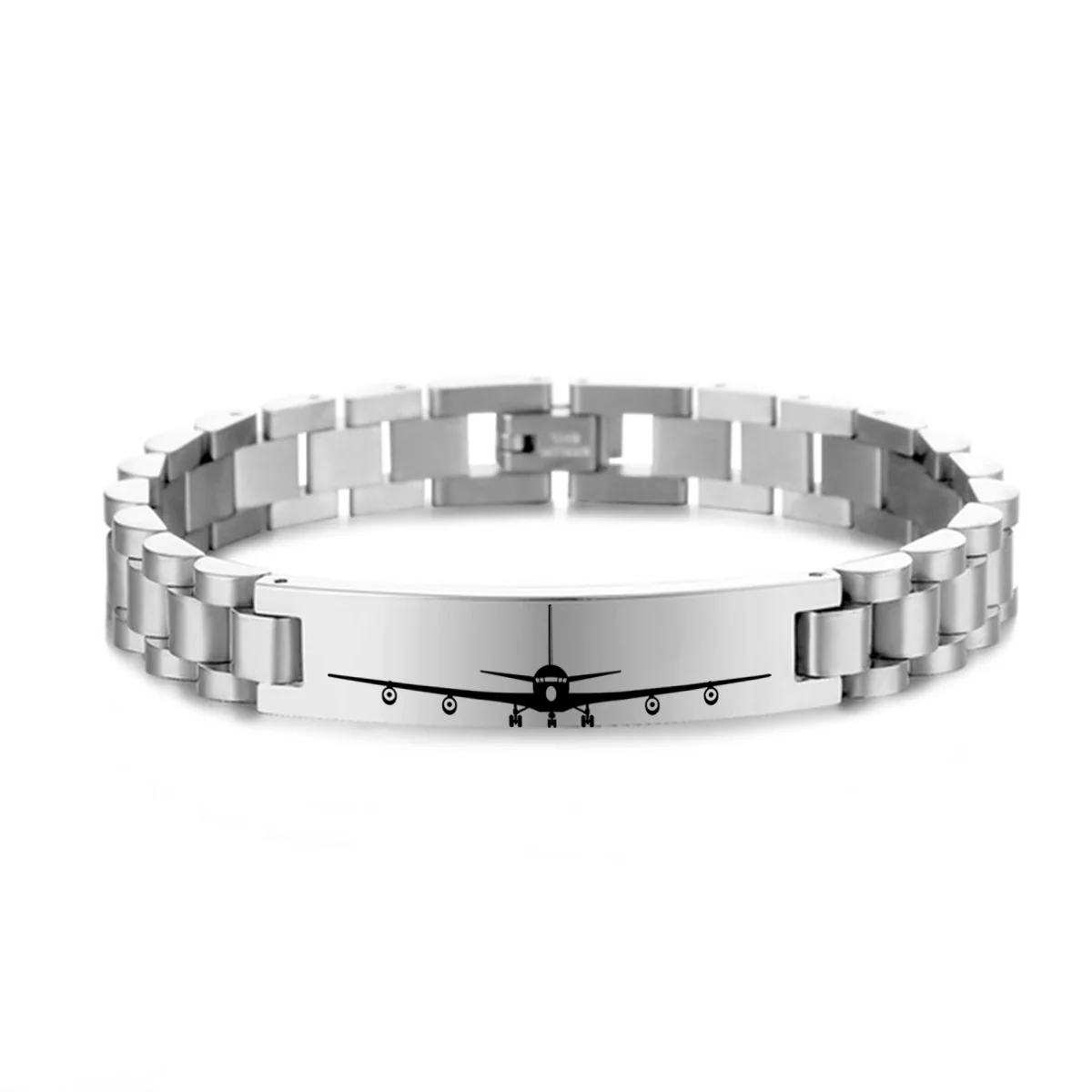 Boeing 707 Silhouette Designed Stainless Steel Chain Bracelets - Image 2