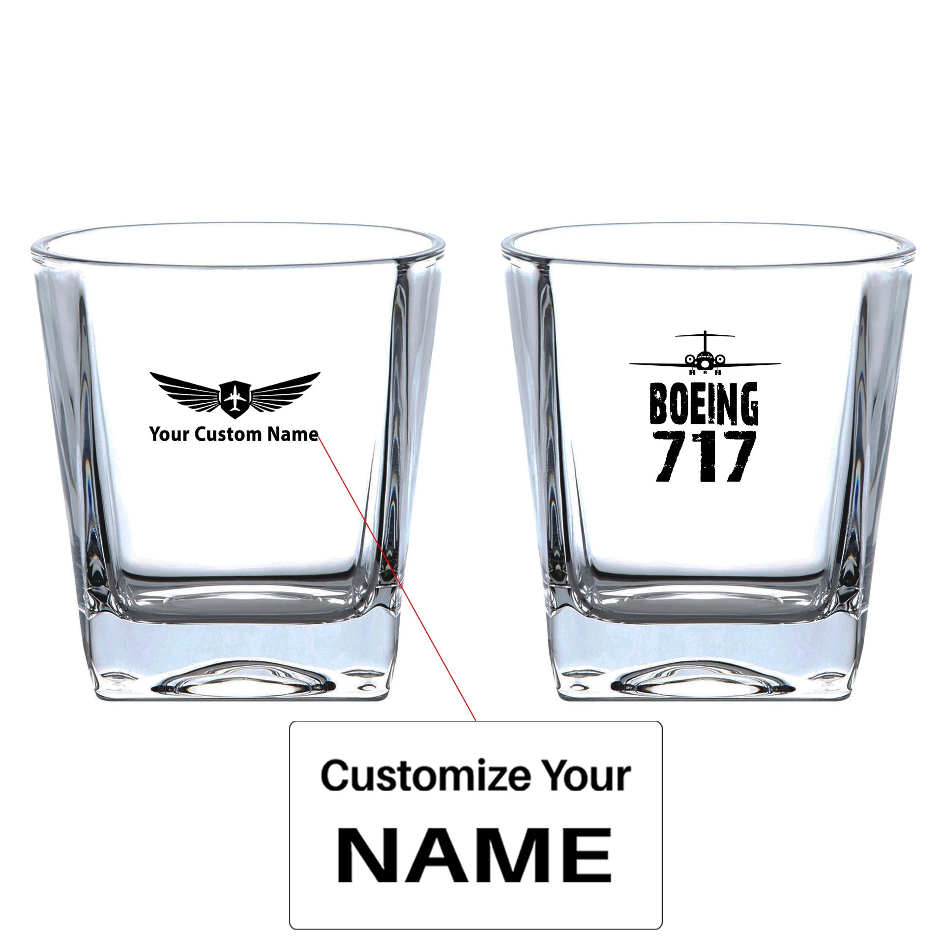 Boeing 717 & Plane Designed Whiskey Glass