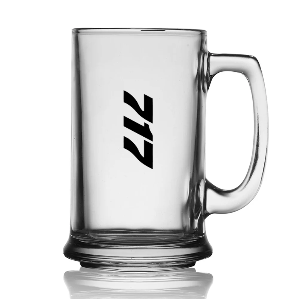 Boeing 717 Text Designed Beer Glass with Holder - Image 2