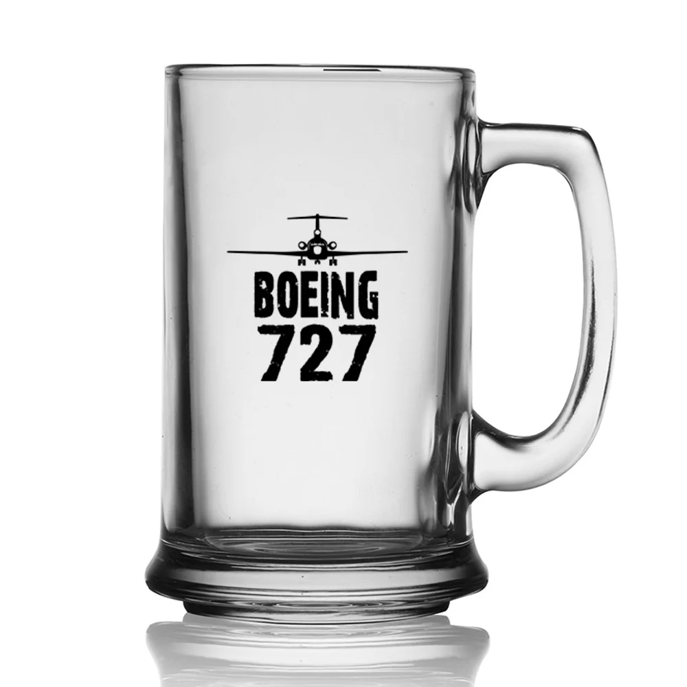Boeing 727 & Plane Designed Beer Glass with Holder - Image 2