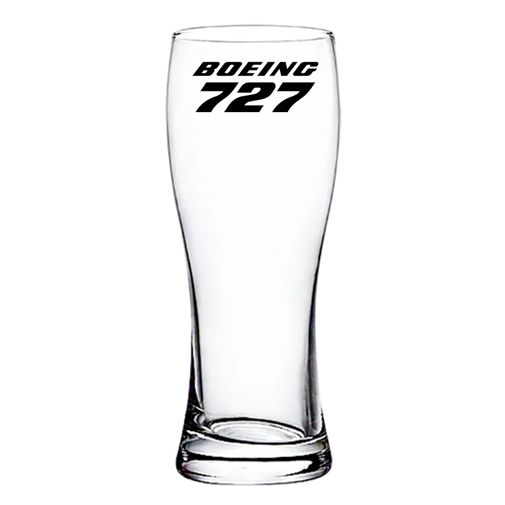 Boeing 727 & Text Designed Pilsner Beer Glasses - Image 2