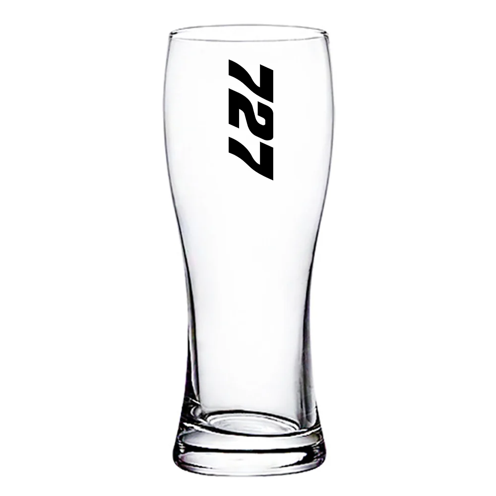 Boeing 727 Text Designed Pilsner Beer Glasses - Image 2