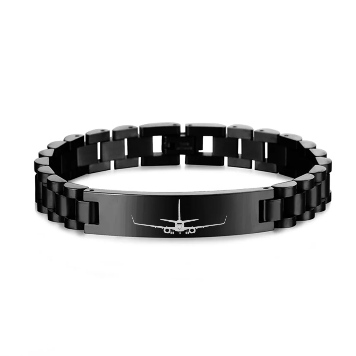 Boeing 737-800NG Silhouette Designed Stainless Steel Chain Bracelets