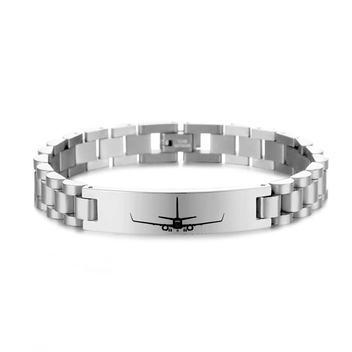 Boeing 737-800NG Silhouette Designed Stainless Steel Chain Bracelets - Image 2